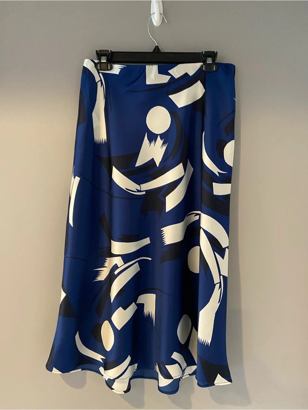 Ralph Lauren Blue Abstract Print Midi Skirt NWOT